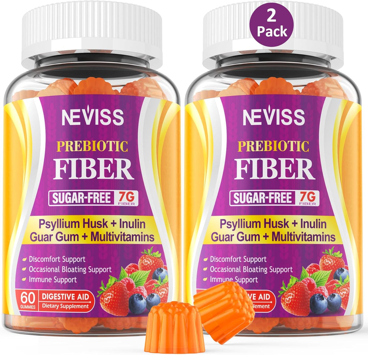 Suplementos de fibra prebiótica de cáscara de psyllium