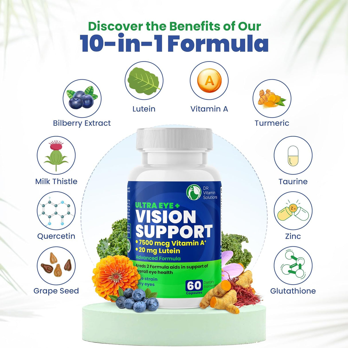 Vitaminas oculares de apoyo para la salud macular |