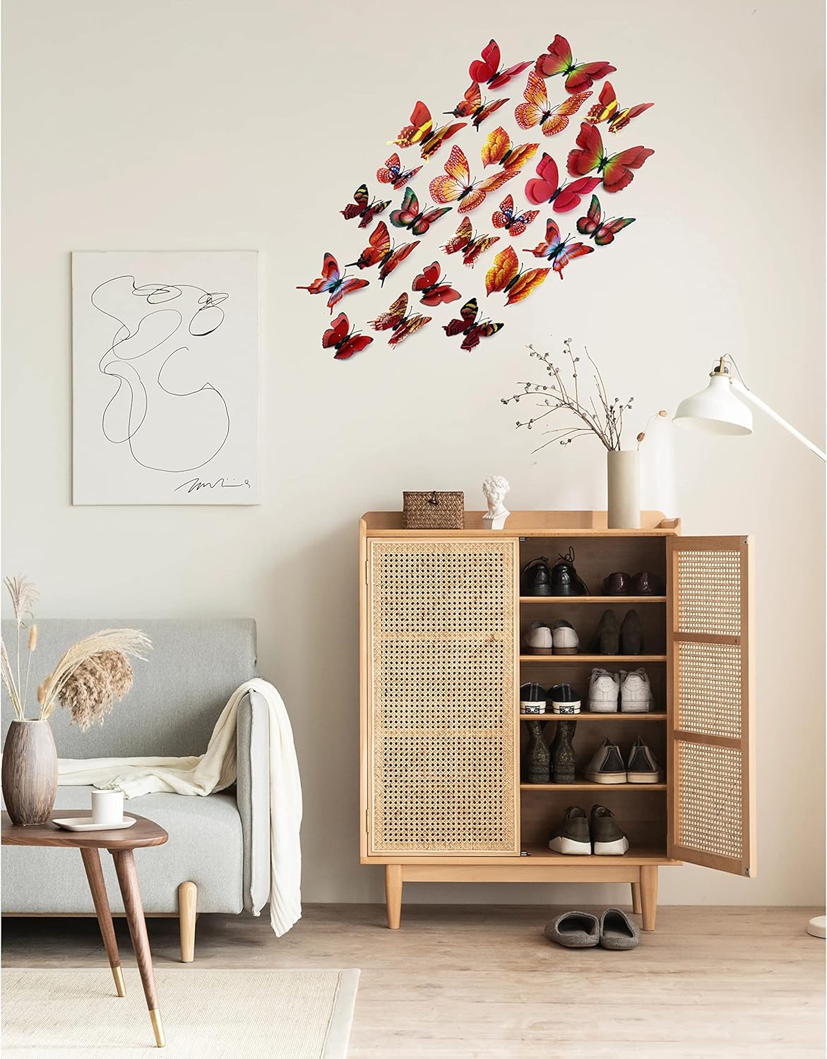 Decoración Pared Mariposas 3D 24 Piezas Magnéticas Removibles