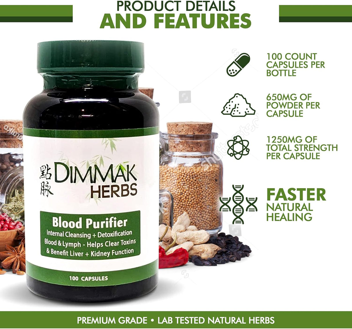Purificador de sangre para limpieza interna Dimmak Herbs