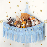 Macramé con Luz Estrellada para Almacenaje de Peluches