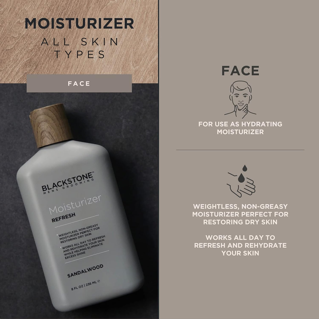 Hidratante facial con vitamina E, menta y ácido hialurónico
