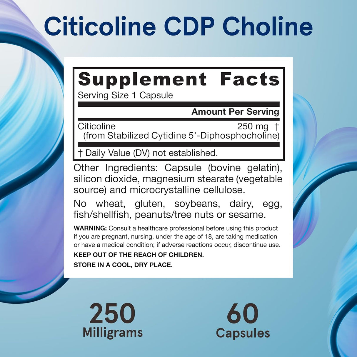 Suplemento de CDP Colina Jarrow Formulas, memoria, 60 cápsulas