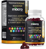 Suplemento de Testosterona Gummies Masculinos, 10x Fuerza, 60u