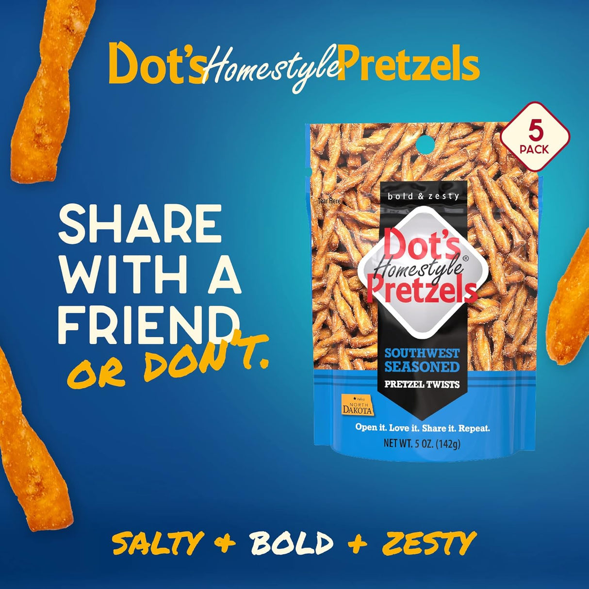 Palitos de Pretzel Estilo Casero Aliñados Southwest 5 Oz