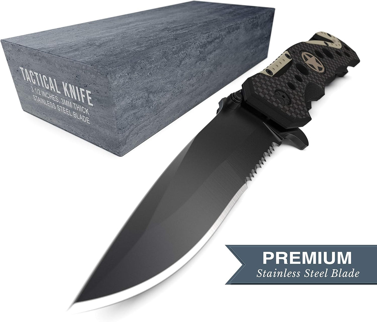 Cuchillo táctico 3 en 1 para militares y socorristas