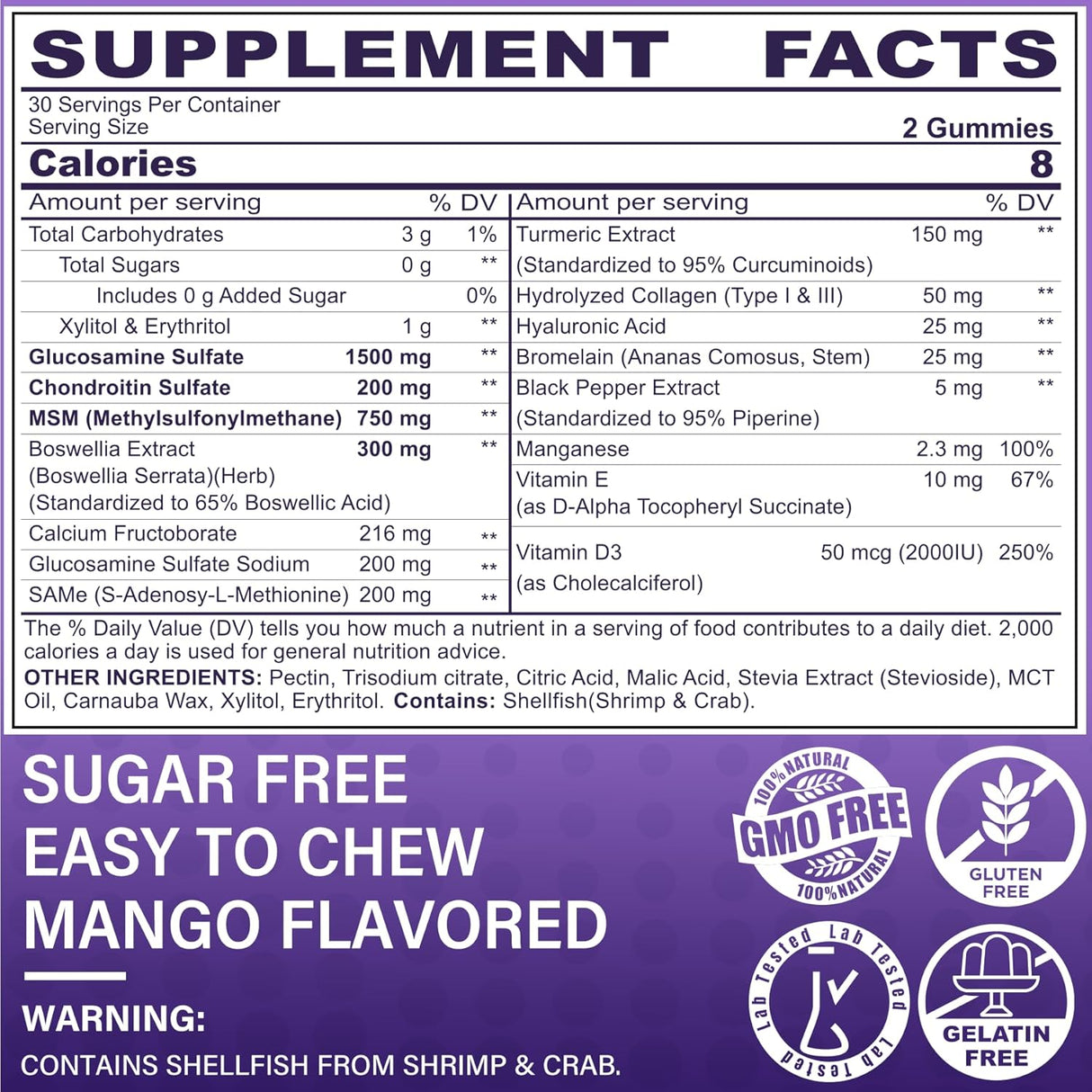 Gomitas de Glucosamina Chondroitin, Suplemento Extra Fuerte
