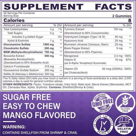 Gomitas de Glucosamina Chondroitin, Suplemento Extra Fuerte