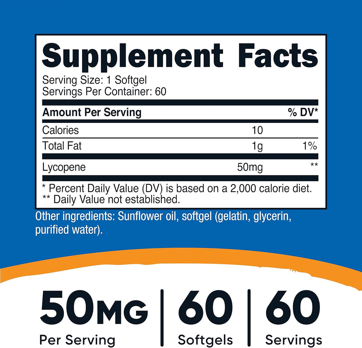 Suplemento Nutricost Licopeno 50mg cápsulas blandas 60 cáp