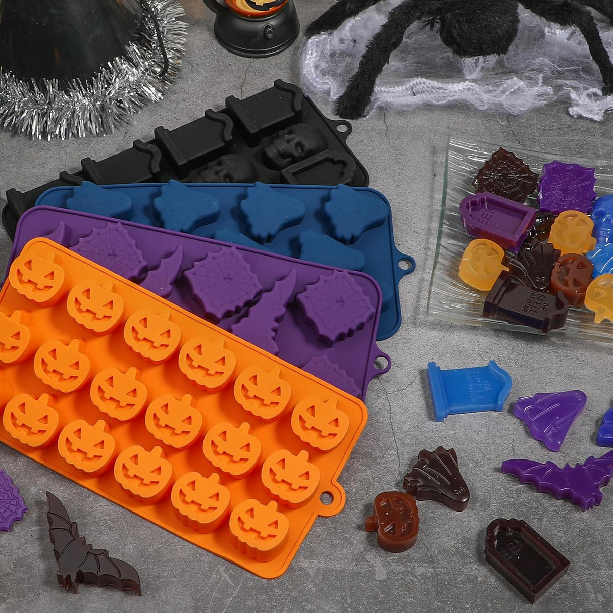 Moldes de Silicona Webake para Chocolates de Halloween 4PCS