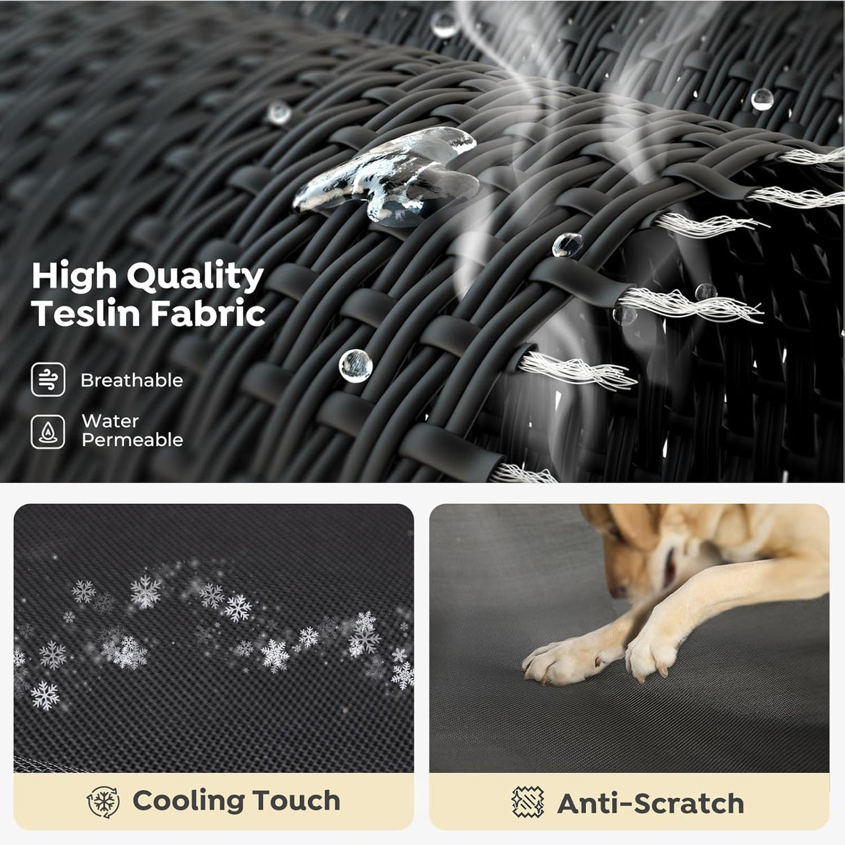 Cama Elevada para Perros Veehoo, Resistente y Lavable, CWC1803-L