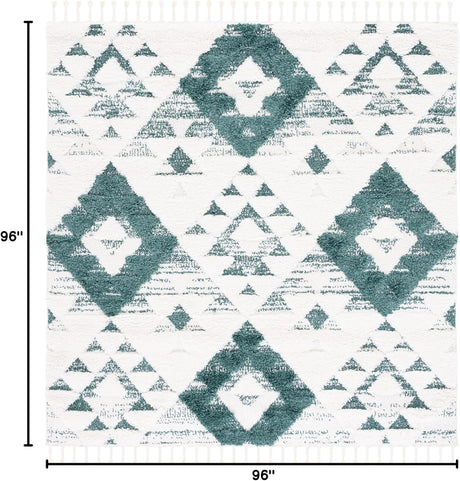 Alfombra Shag Marroquí con Borlas - Diseño Boho, MTS688Y-8SQ