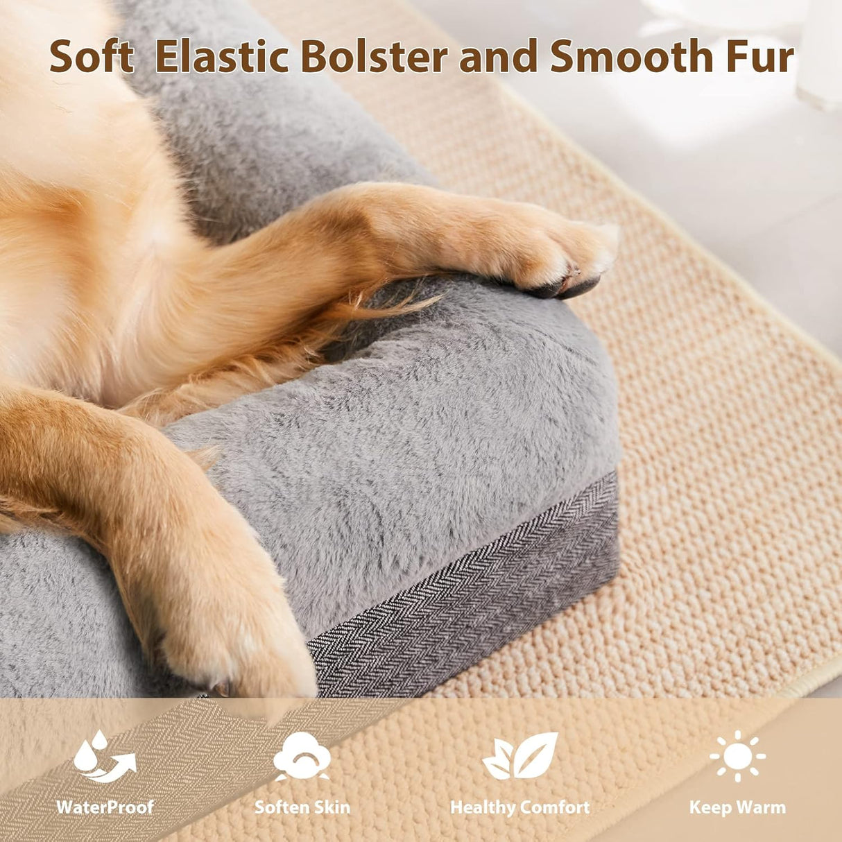 Cama ortopédica para perros grandes BFPETHOME, lavable y resistente