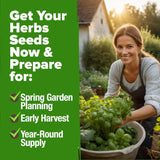Semillas de Hierbas Culinarias HOME GROWN - No GMO, 15 Variedades