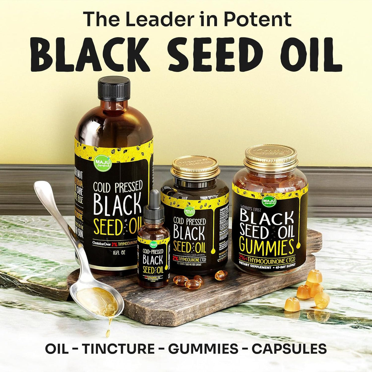 Gummies de Aceite de Semilla Negra MAJU, 500mg, 90ct