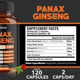 Zolotus Ginseng y Ginkgo Biloba, 240 Cápsulas, Energía y Enfoque