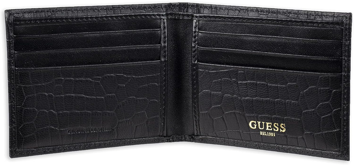 Billetera de Cuero Slim Bifold Guess, Modelo Clásico para Hombre