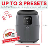 Freidora de Aire DASH Tasti-Crisp, 2.6 Qt, Digital, 1000W