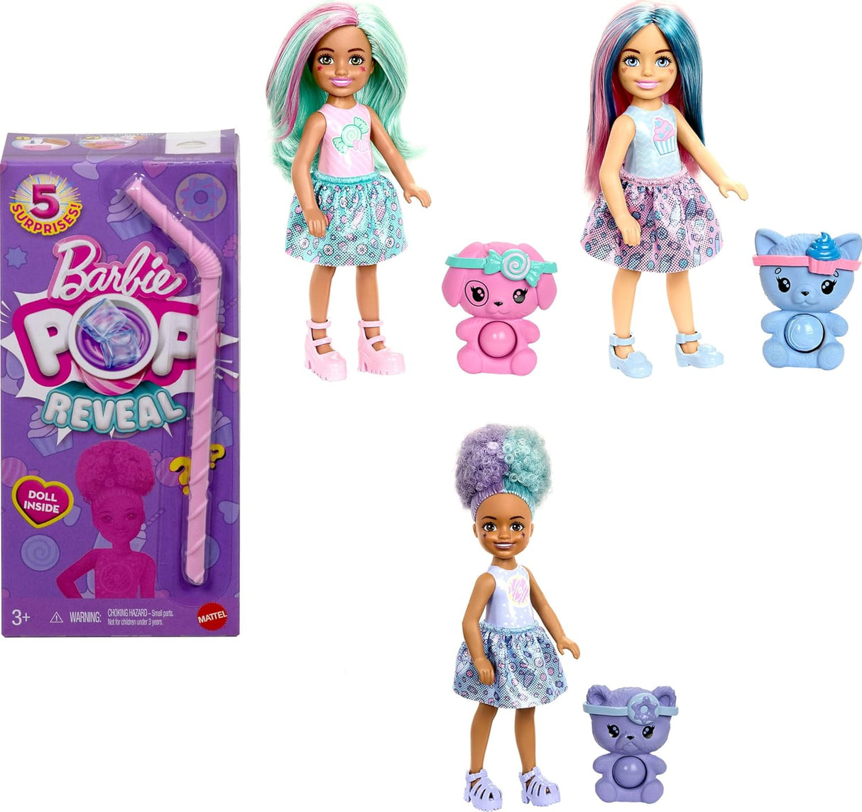 Barbie Chelsea Pop Reveal Set, Sorpresas y Cambio de Color