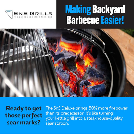 Insert Deluxe para Barbacoa, Slow 'N Sear, 22” para Kettle