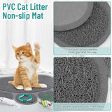 Kit de arenero con alfombrilla para gatos color verde Tioncy