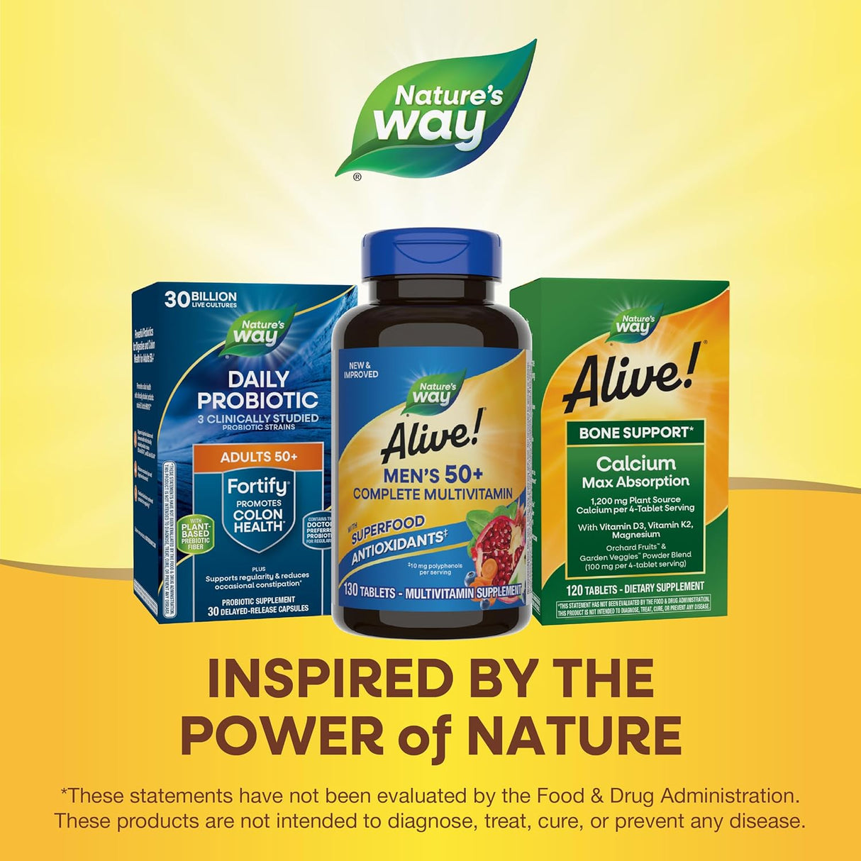Multivitamínico Hombre 50+ Nature’s Way Alive! 130 tabletas
