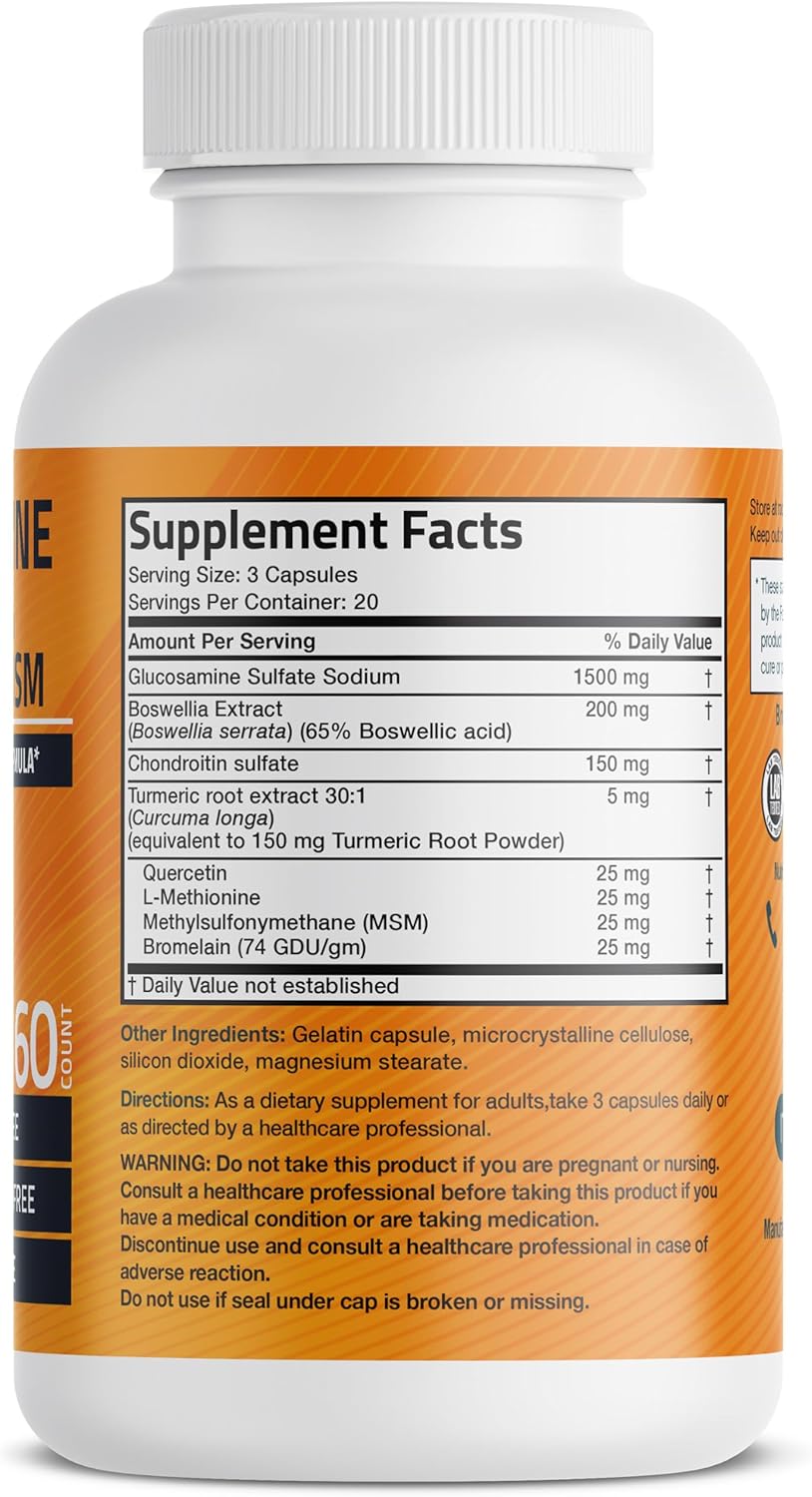 Bronson Suplemento Articular con Glucosamina y Cúrcuma 60 Caps