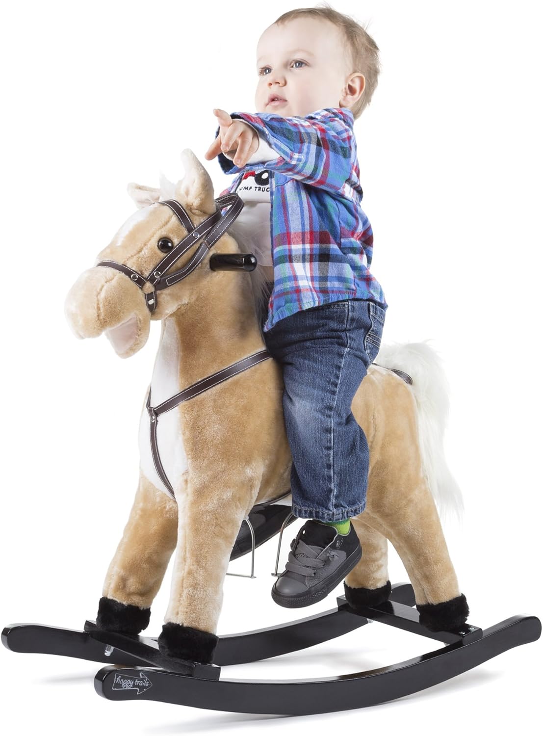 Caballo de Peluche con Sonidos, Estribos, Silla y Riendas