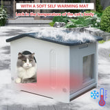 Casa para gatos impermeable, marca desconocida, con puerta de escape.