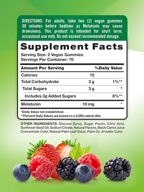 Natures Truth Gomitas para sueño profundo 10 mg 140 unidades