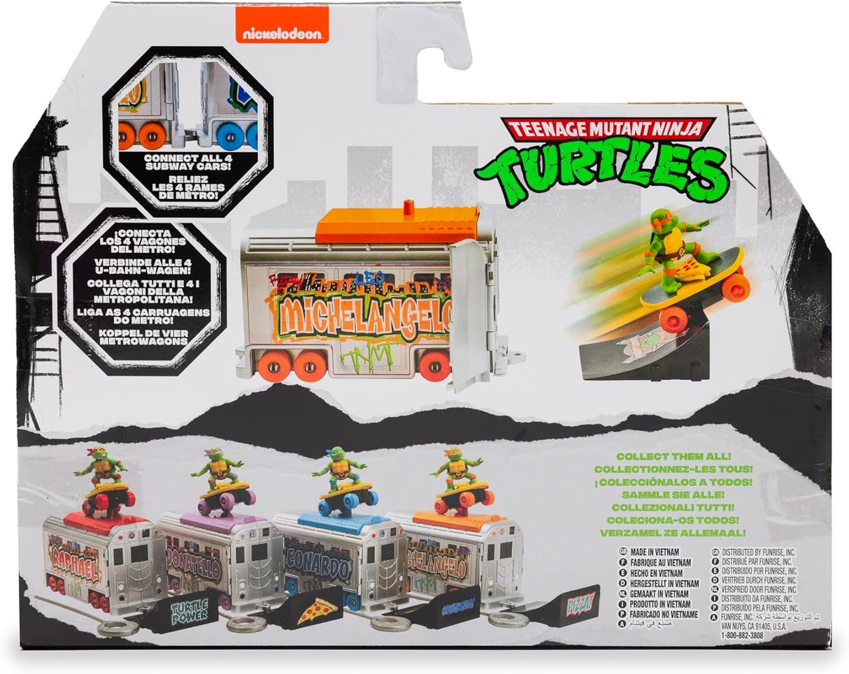 Figura de acción Michelangelo TMNT 5 con lanzador Subway