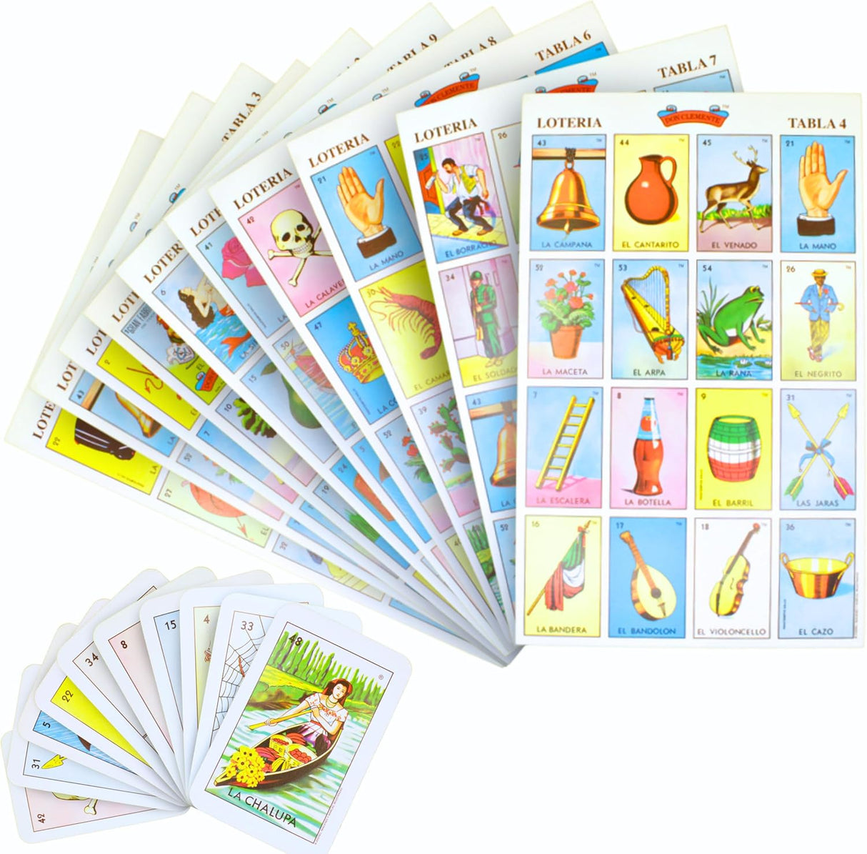 Lotería Mexicana - Juego de Bingo para 10 Jugadores - Clásico