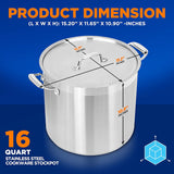 Olla de acero inoxidable de 16 cuartos NUTRICHEF NCSPT16Q