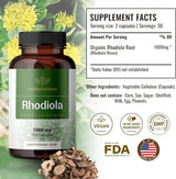 Suplemento Rhodiola Rosea Cápsulas orgánico de hierba 100und