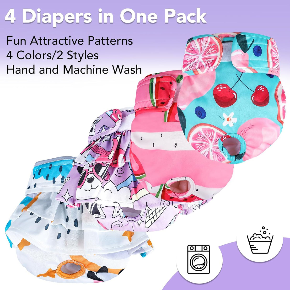 XPCARE Pañales lavables para perras con broches ajustables