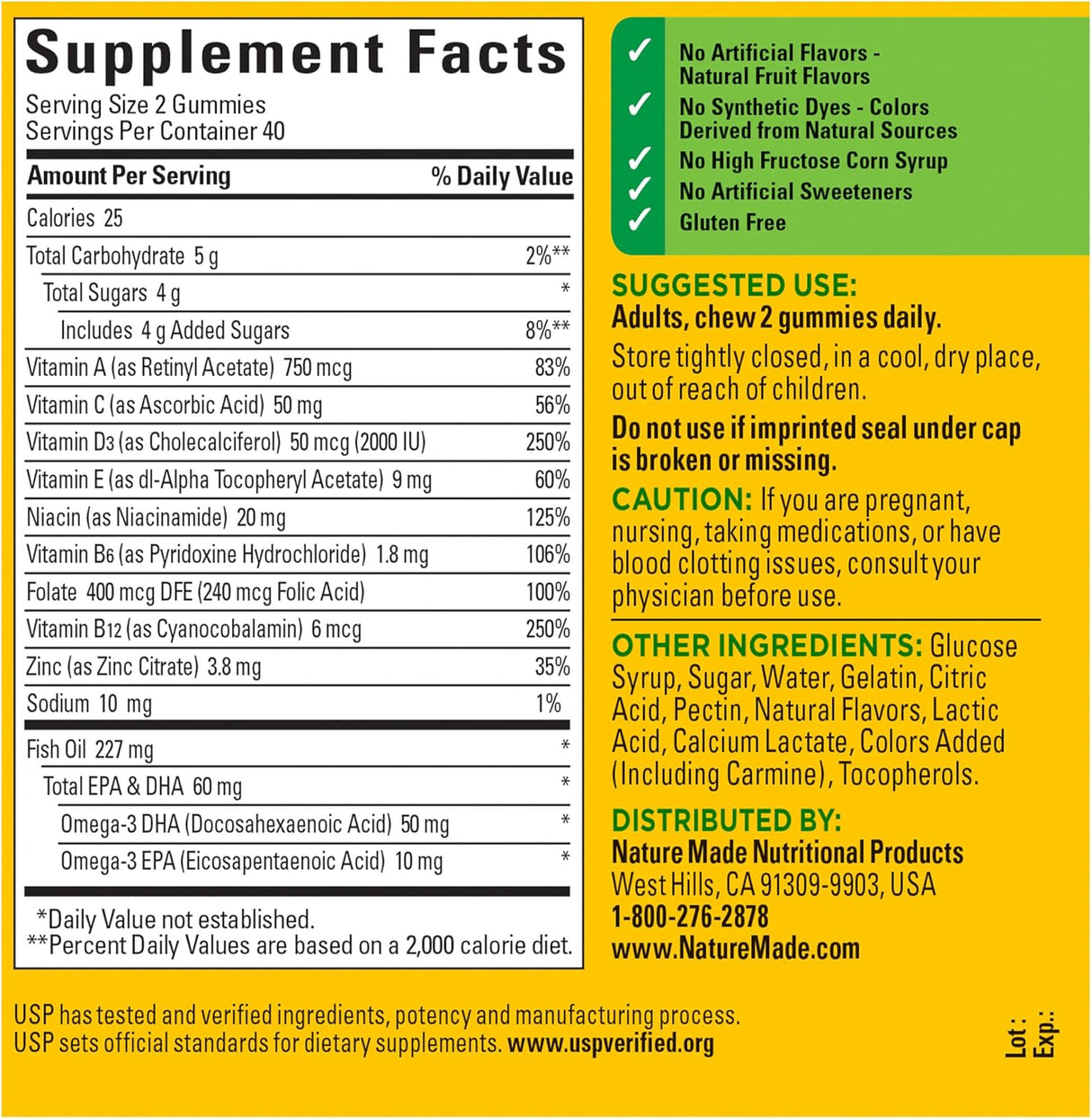 Suplemento Multivitamínico + Omega-3 nutricional 80 gomosas