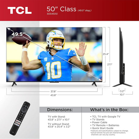 TCL Smart TV 50 4K, Dolby Vision, HDR Pro, 50S450G 2023
