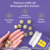 Suplemento de Ashwagandha KSM-66 - Apoyo al Estrés, 60 Tabletas
