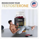 Suplemento de Testosterona Gummies Masculinos, 10x Fuerza, 60u