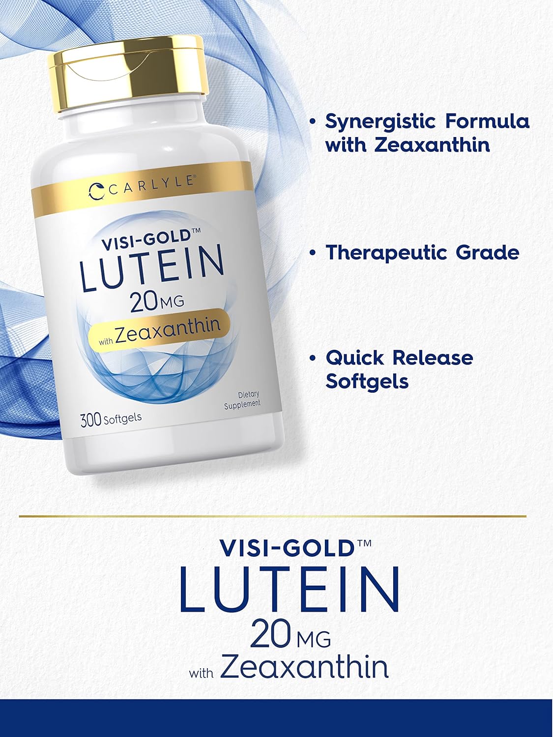 Suplemento Luteína y zeaxantina 20 mg  300 cápsulas blandas