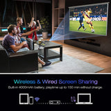 Proyector Mini AKASO DLP 1080P, WiFi, Batería, Control Remoto