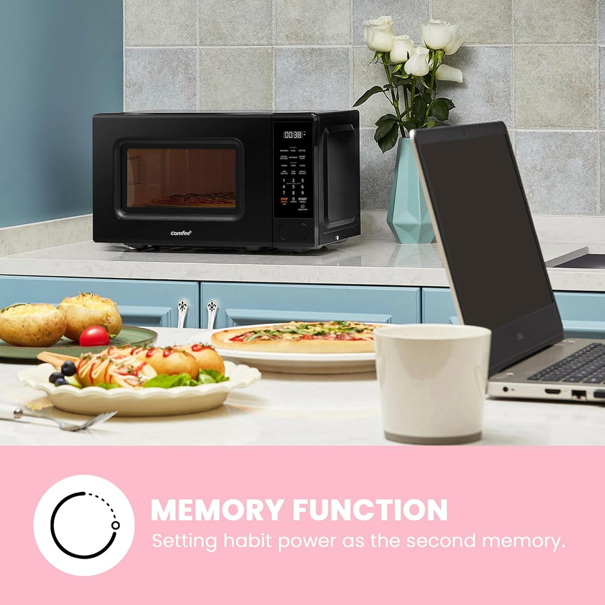Horno Microondas COMFEE 0.7 cu.ft 700W, 11 Niveles, CMO-C20M1WB