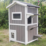 Refugio para Gatos Exterior, Marca X, Dos Pisos, Techo Abierto