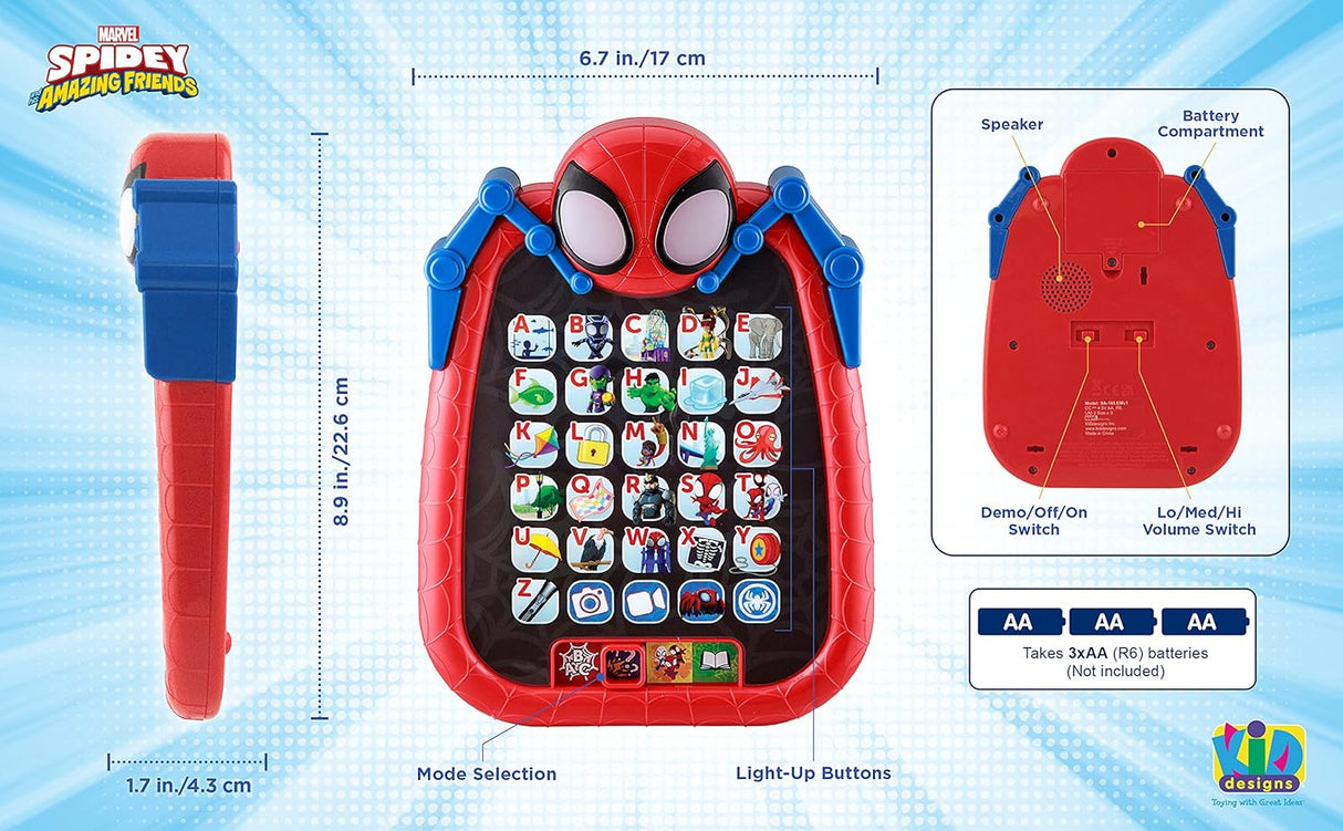 Tablet Infantil Spidey: Juegos Educativos y Aprendizaje ABC