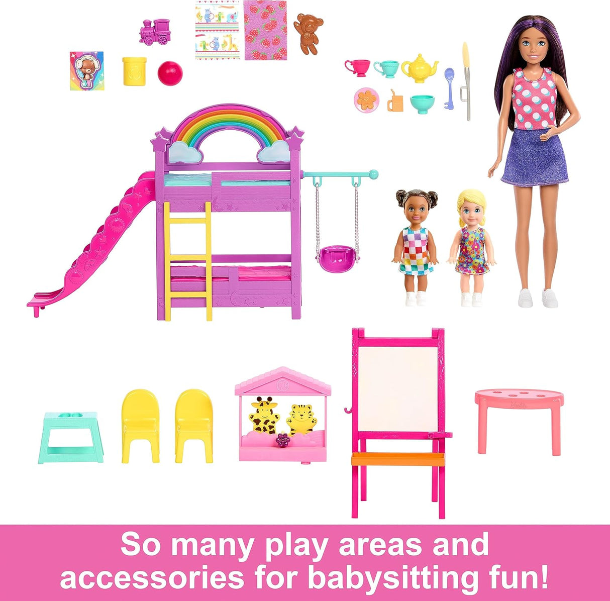 Barbie Skipper Babysitters Inc. Set de Juego con 3 Muñecas y Muebles