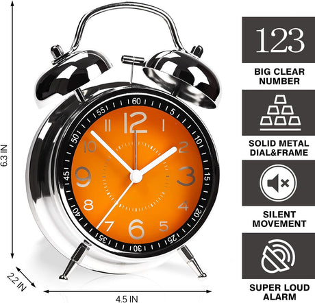 Reloj Despertador Súper Fuerte para Dormilones, Retro 4