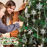 Adornos de Navidad Geegoods 18pcs Copos de Nieve Cristales