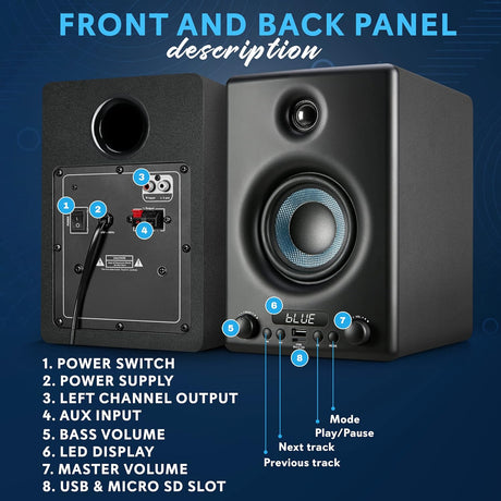 Parlantes Portátiles con Bluetooth PYLE-HOME PBKSP33BK