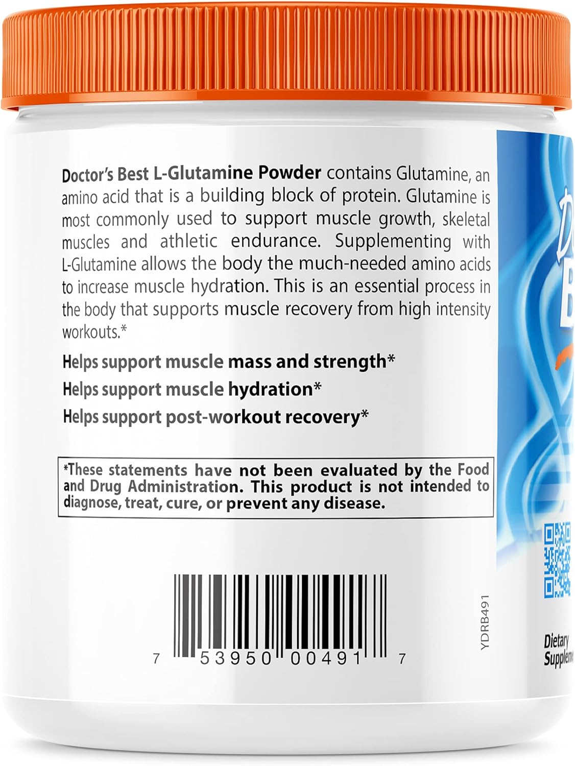 DocSuplementos de L-glutamina apoya la masa muscular 300g