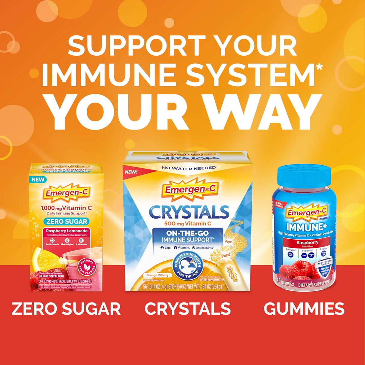 Emergen-C Vitamina C 1000mg Polvo, Inmunidad, 90u